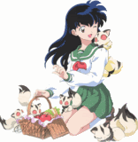 Kagome2.gif Kagome and Kirara image by MidnightMoon73